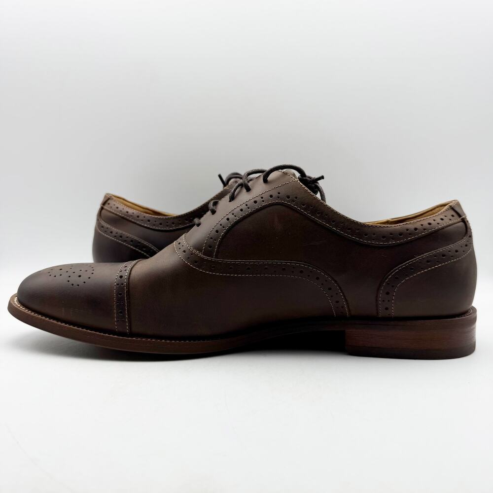 Florsheim Mens Cap Toe Bal Oxford Shoe Size 14M Brown Leather Lace Up NWOB - Picture 8 of 13